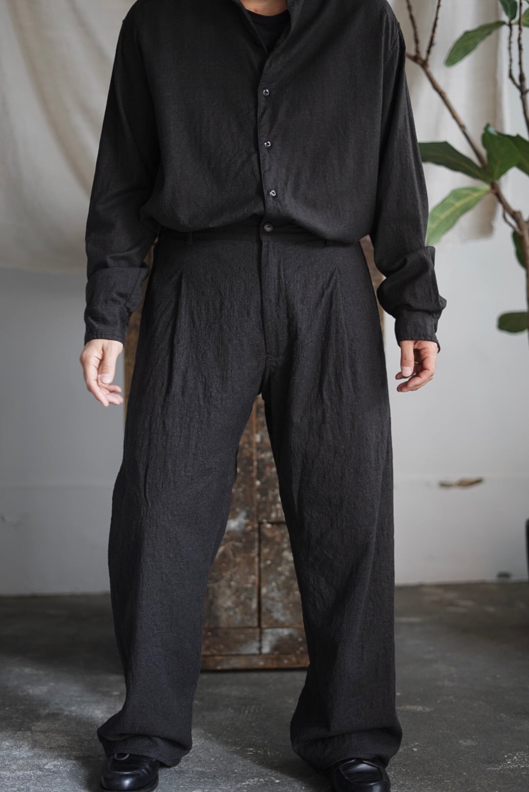 CHEZ VIDALENC - PANTS GARY (BOILED WOOL) | Brownie