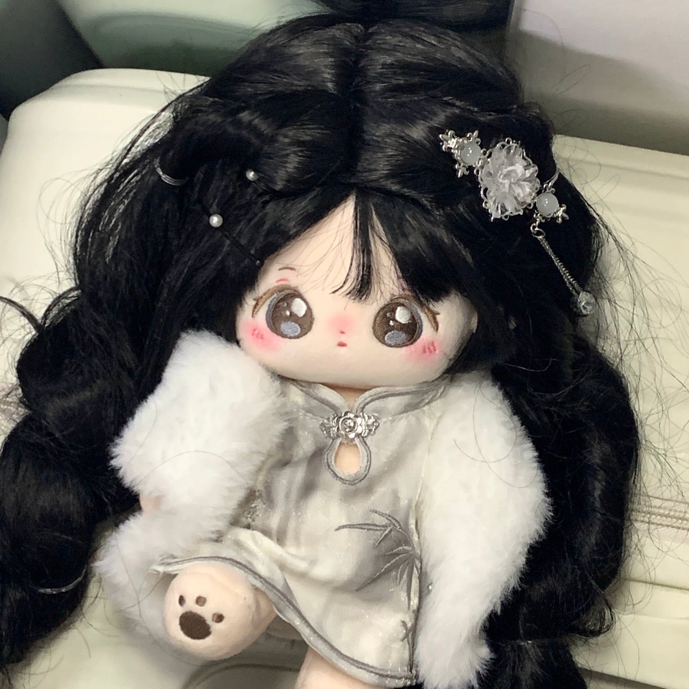 20cmぬい服】水墨画チャイナコーデ 20cm着せ替えぬいぐるみ用 お洋服