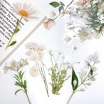 【ホワイト 白色 お花 クリア ステッカー】40枚入 装飾 シール デコレーション PET素材 透明 押し花 ドライフラワー フラワー コラージュ 北欧 かわいい おしゃれ