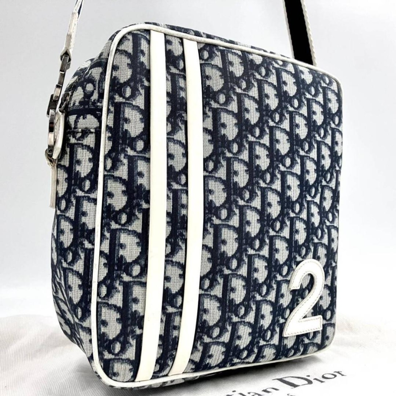 極美品✨Dior 2098 トロッター PVC ショルダーバッグ ネイビー | Brand  