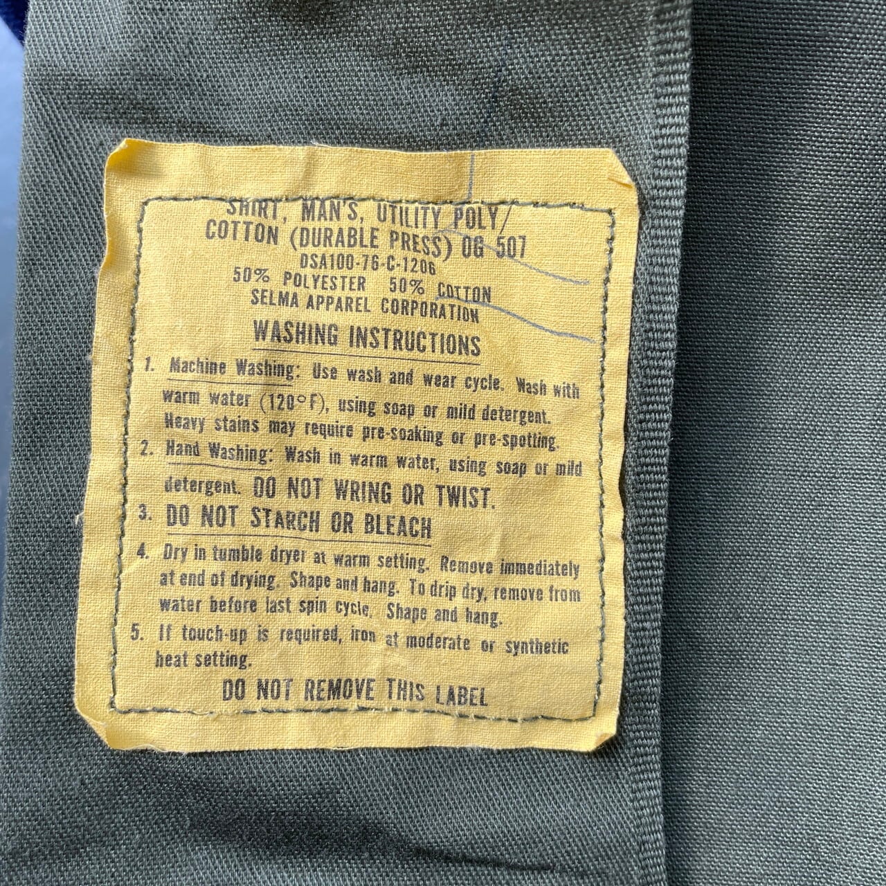 76年納品 米軍実品 U.S.ARMY OG-507 ユーティリティシャツ ミリタリー
