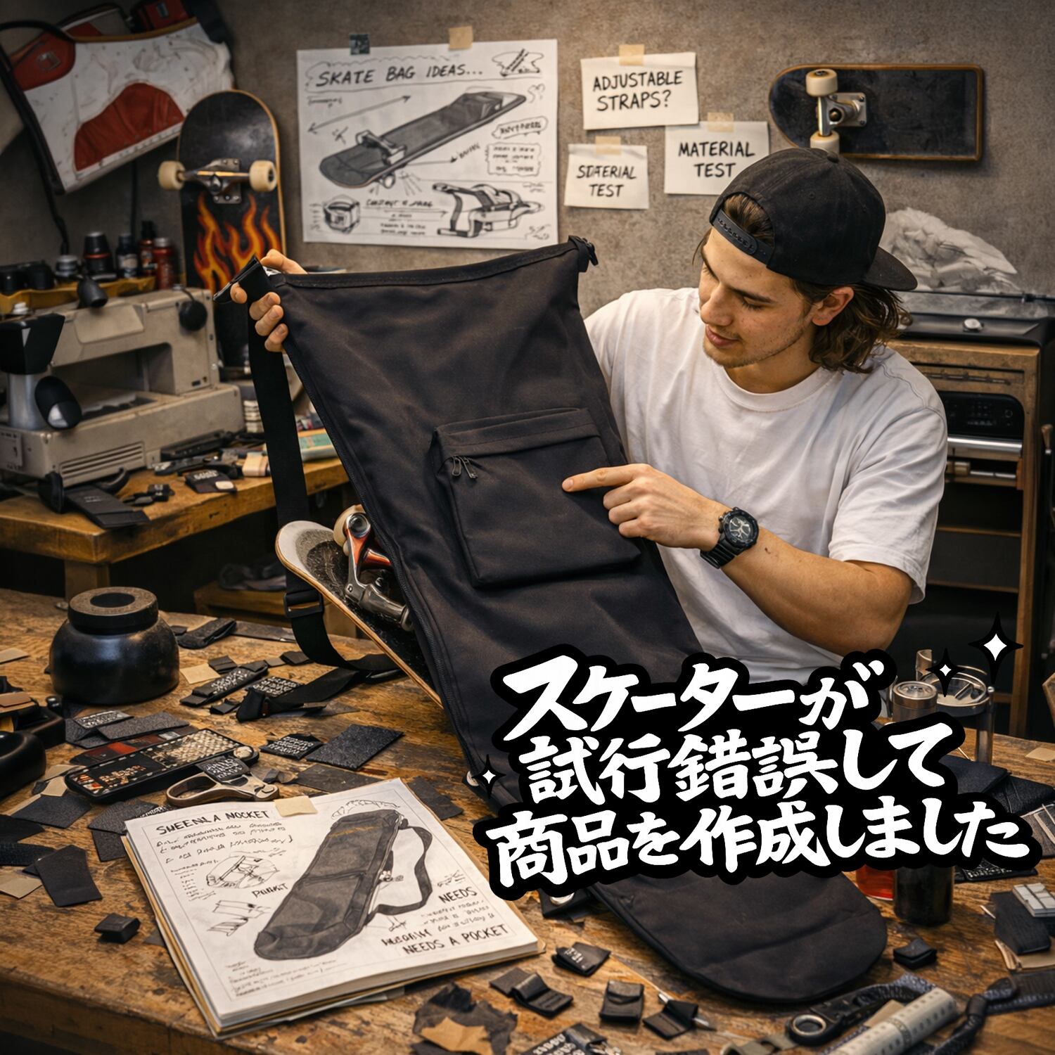 スケートボード 防水 デッキ バッグ スケボー ケース カバー 3カラー