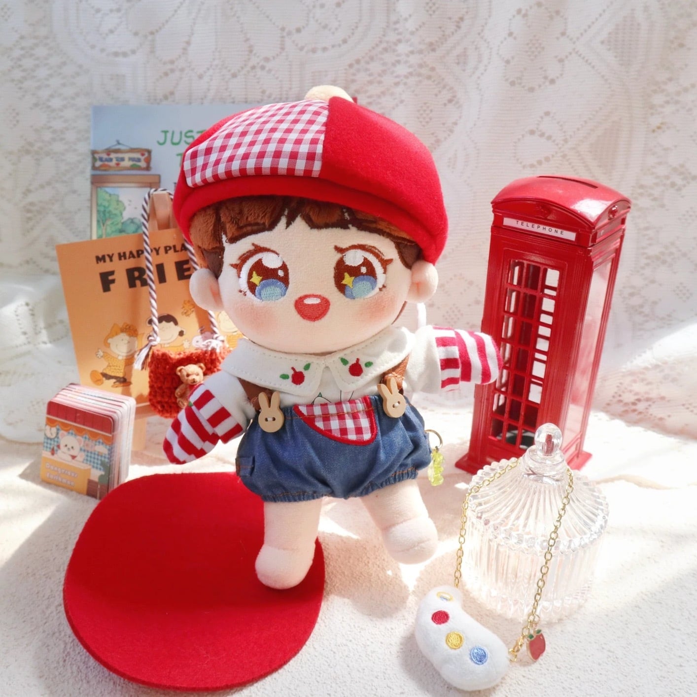 20cmぬい服】りんごシロップコーデ 20cmぬいぐるみ用 着せ替え