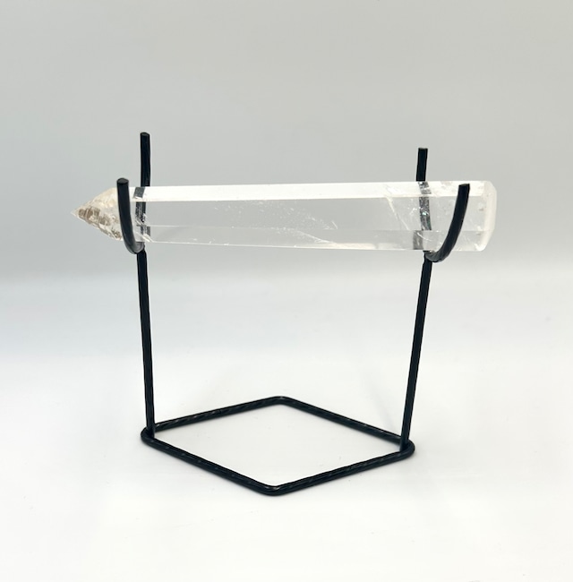 (00819)【1点のみ】水晶　クリアクォーツ　クリスタル　Clear quartz　Crystal　ブレスレットスタンド　ブラック(S)　アクセサリースタンド　天然石インテリア　置物