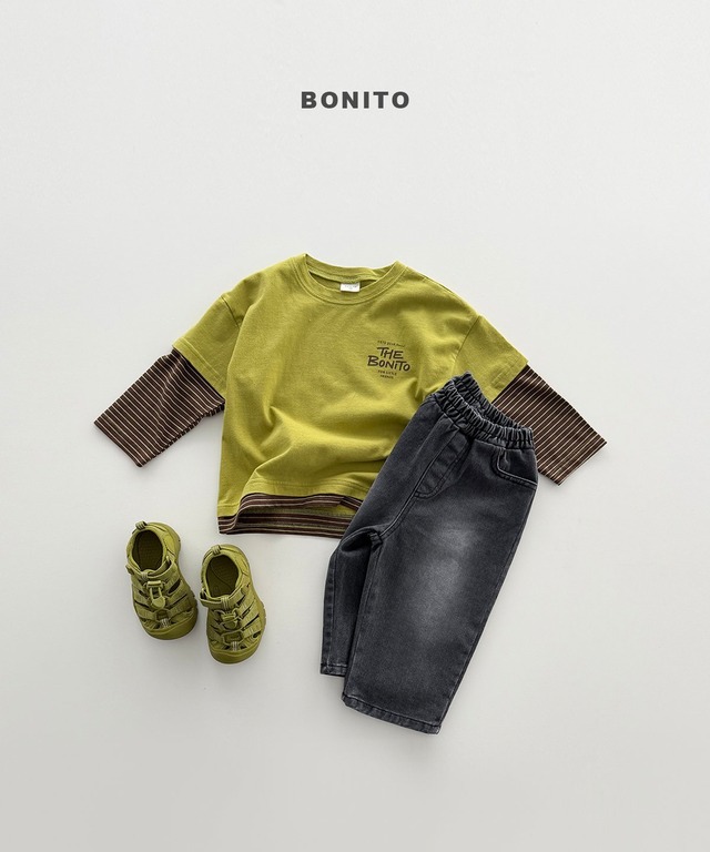 《予約》送料無料【BONITO】Layered Sleeve Tee