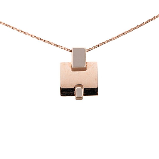 エルメス アイリーン ペンダント ネックレス ピンクゴールド メッキ レディース HERMES 【中古】