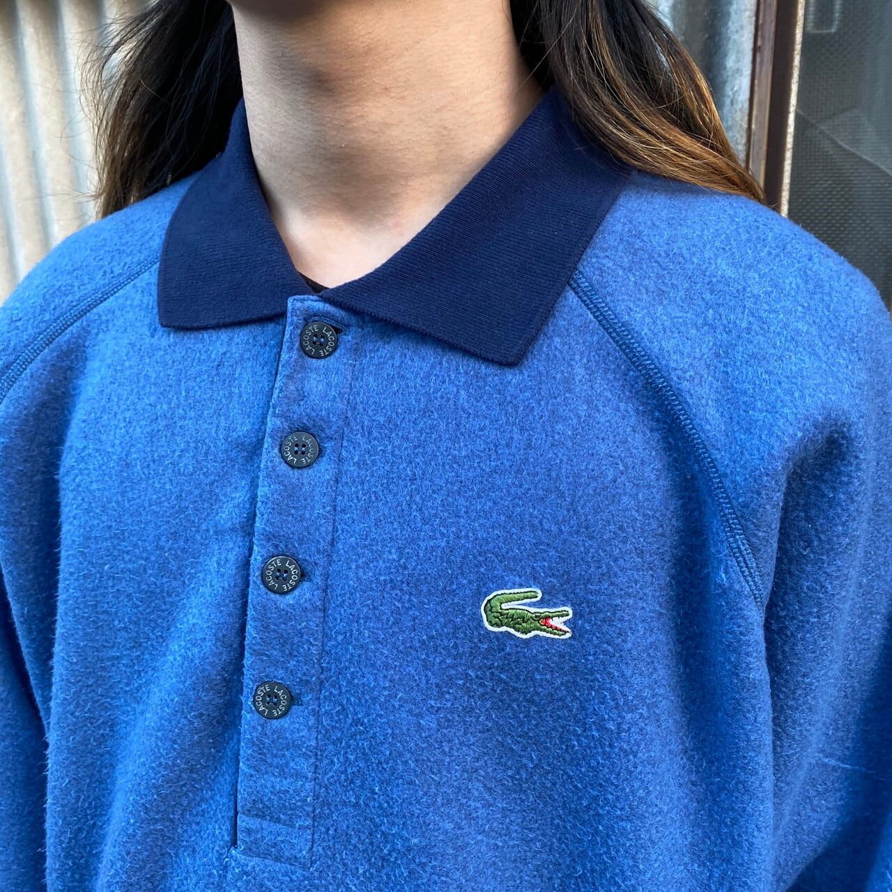 80年代 ビンテージ CHEMISE LACOSTE フレンチラコステ フリースプルオーバー ポロシャツ メンズXL相当 古着 80s ヴィンテージ  ライトブルー 水色【フリースジャケット】 | cave 古着屋【公式】古着通販サイト