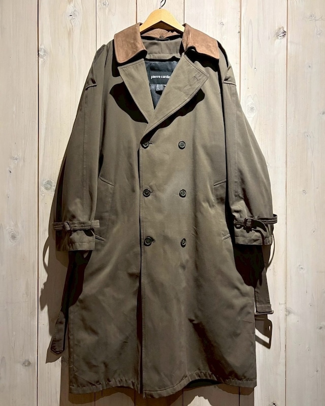 【a.k.a.C.a.k.a vintage】“Pierre Cardin” Leather Collar Trench Coat
