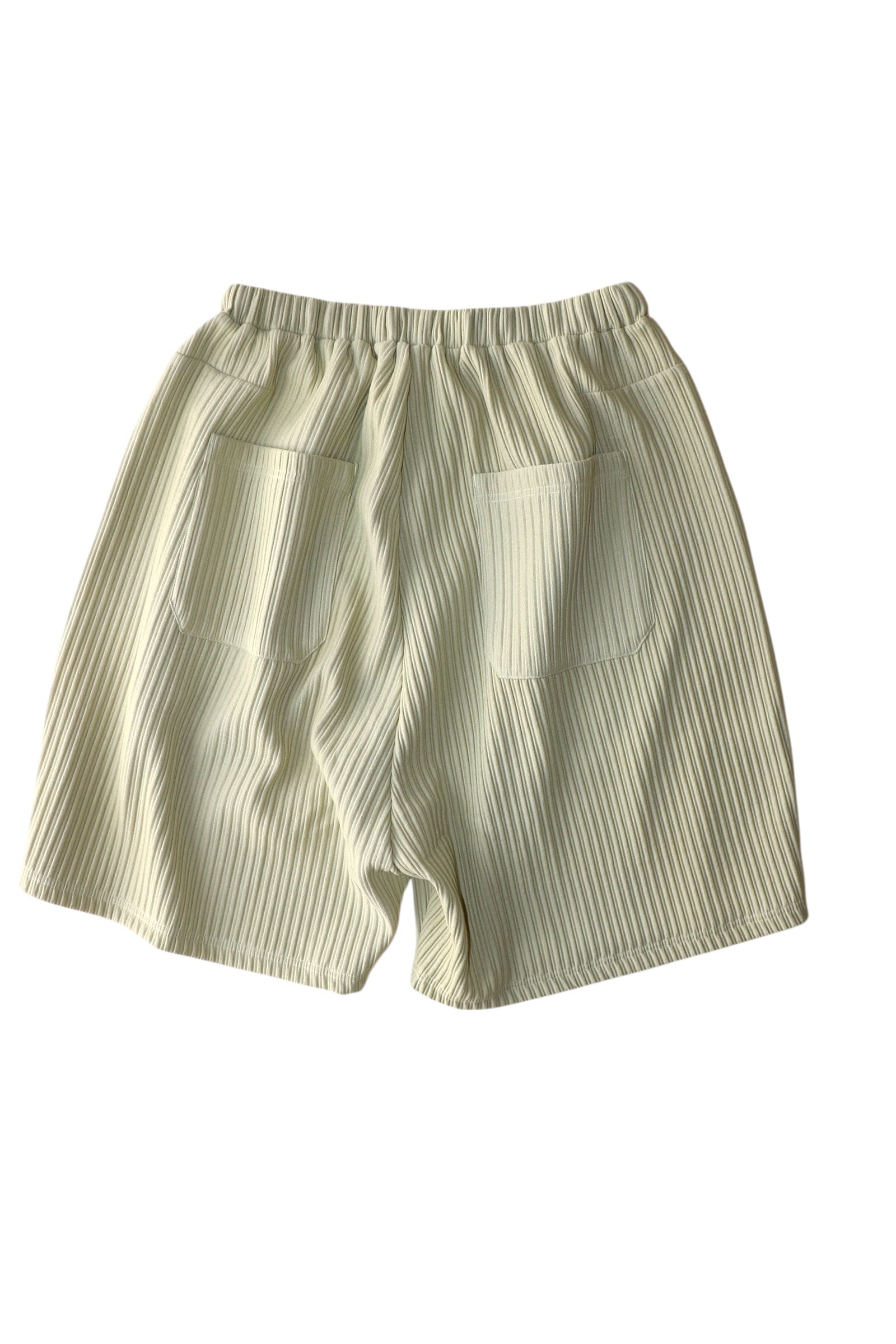 Ancellm -WRINKLED STRIPE TUCK SHORT PANTS- / ANC-PT125