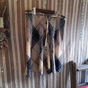 ウール混チェックスカート used [501059]