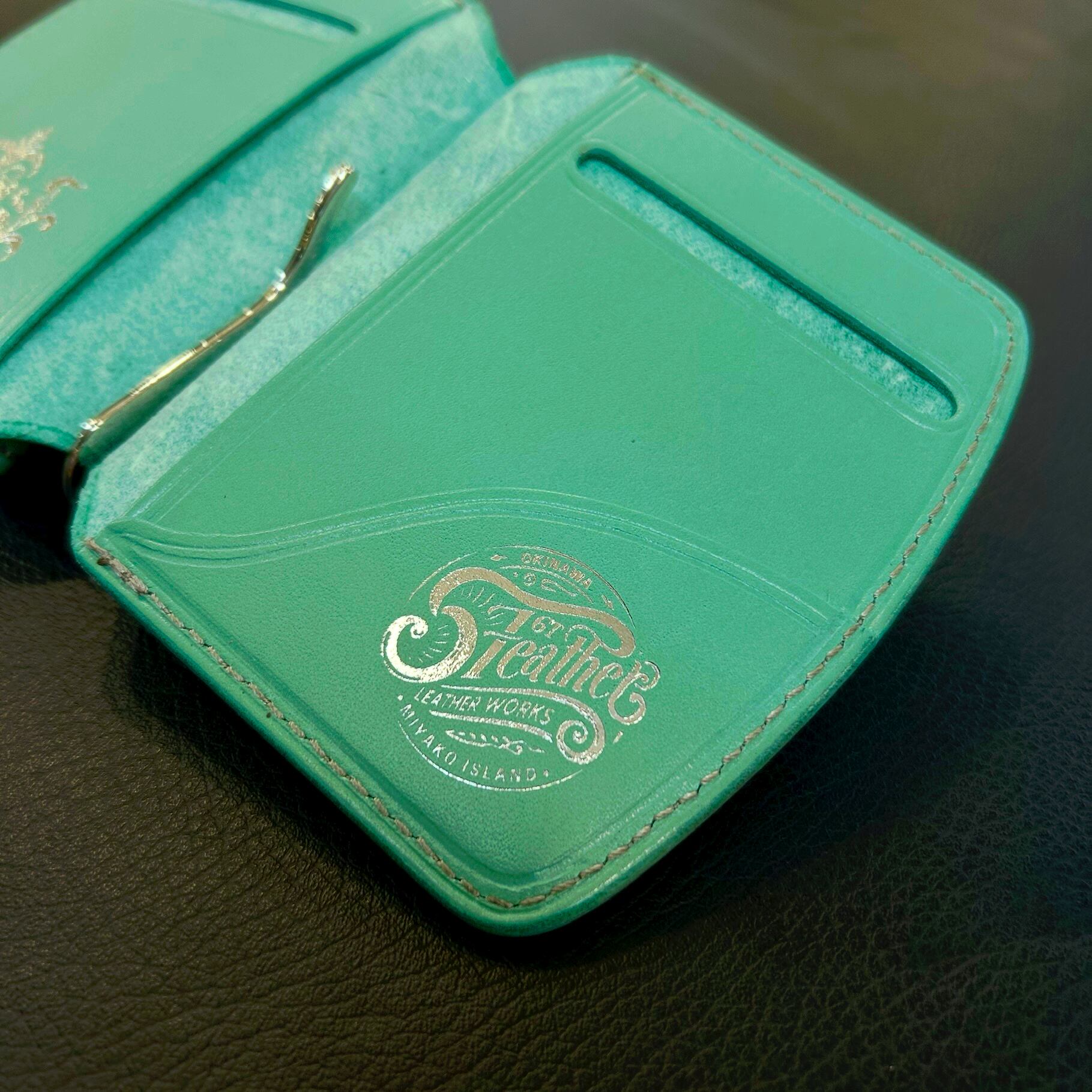 Bluesunshinetrading×6Tleatherworksコラボ マネークリップ Turquoise