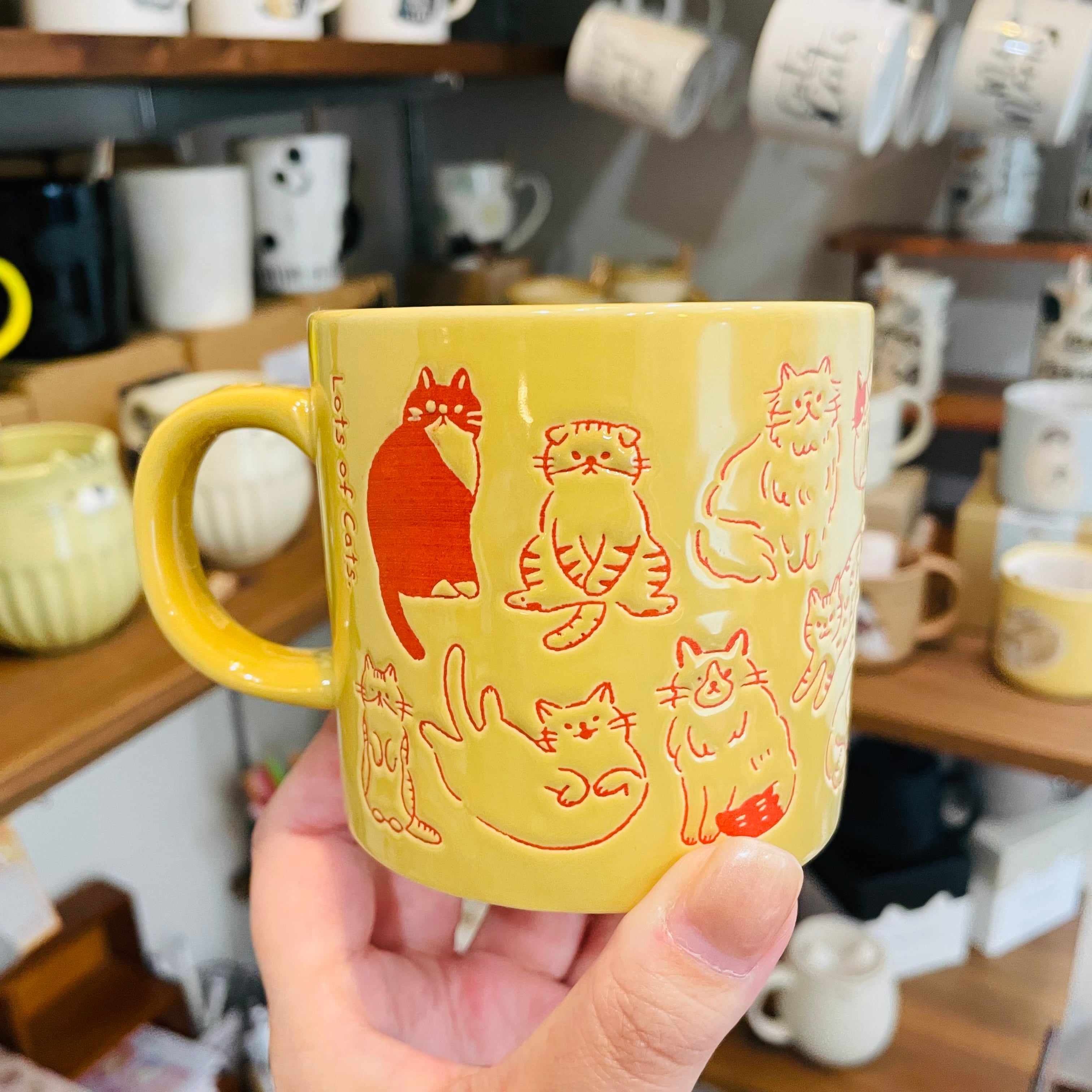 マグカップ｜ネコまみれマグ｜猫雑貨 猫モチーフ 猫柄 猫グッズ おうち時間 黒猫 プレゼント プチギフト 贈り物