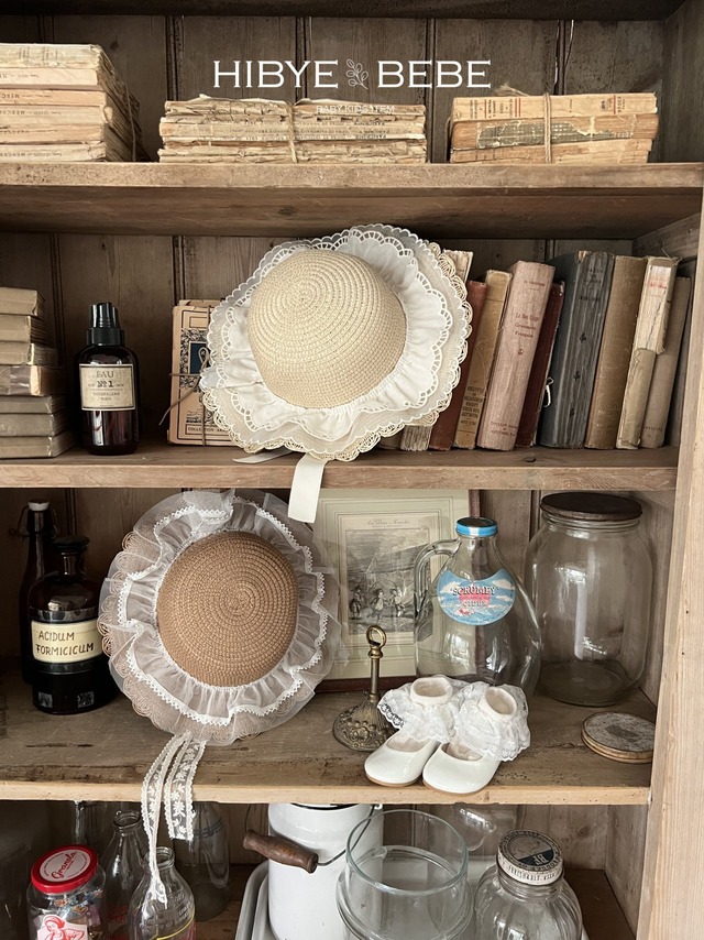 《即納》《hibyebebe》Wavy straw hat