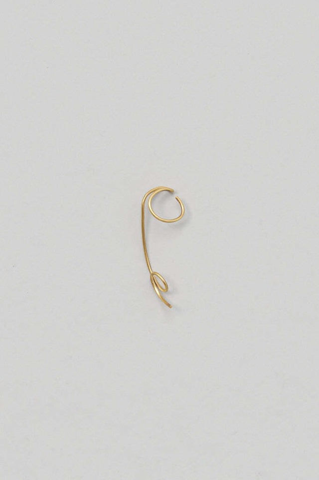 _Fot - round wire earring L _ loop (Ear cuff) ：gold｜イヤーカフ／18Kゴールドメッキ／ロングライン／ループデザイン／日本製