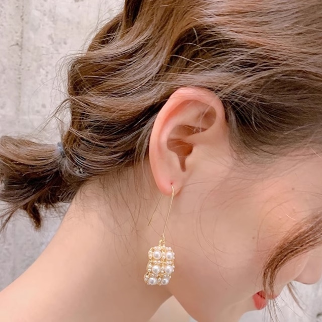 square pearl pierce<a1664>