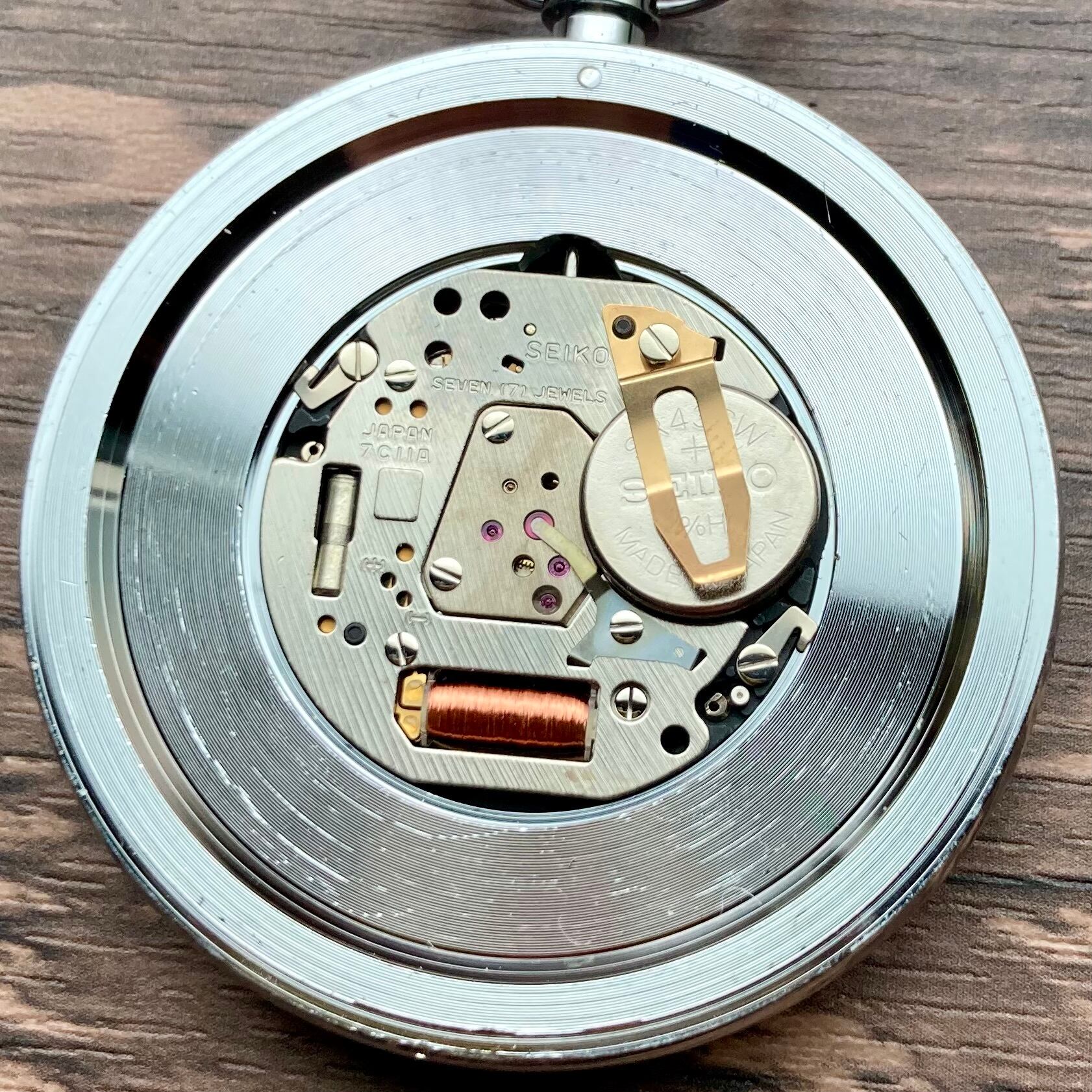 動作品】セイコー SEIKO 懐中時計 1978年 昭和53年 クォーツ 鉄道