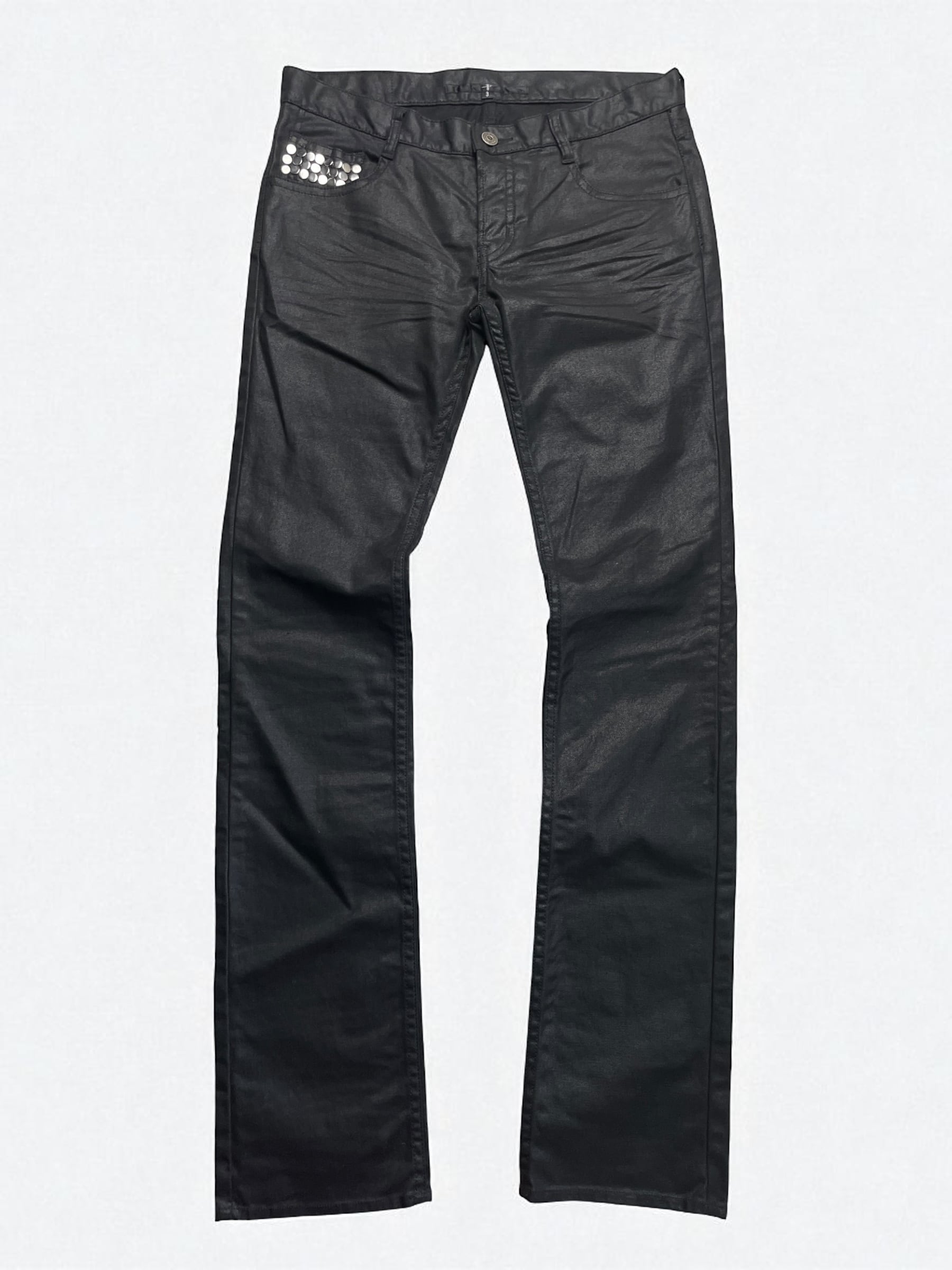 NO.ID - Wax-Coated Studded Denim Skinny