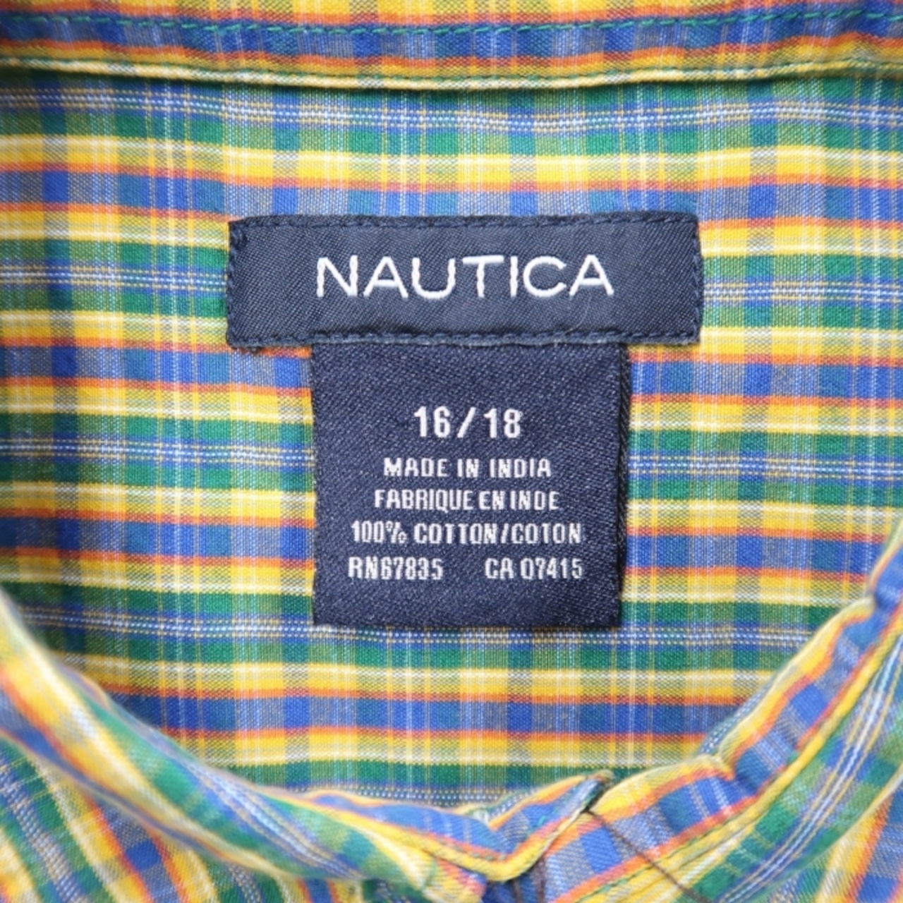 古着 NAUTICA ノーティカ 半袖シャツ チェック サイズ表記：16 