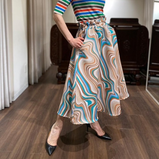 marble print skirt mint