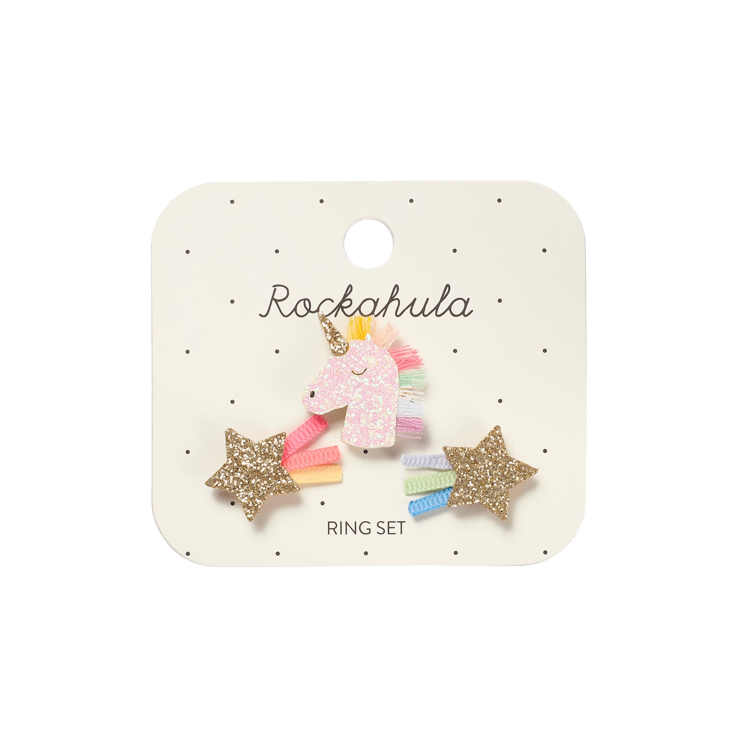 Y241W-Rainbow Unicorn Ring Set -WHITE