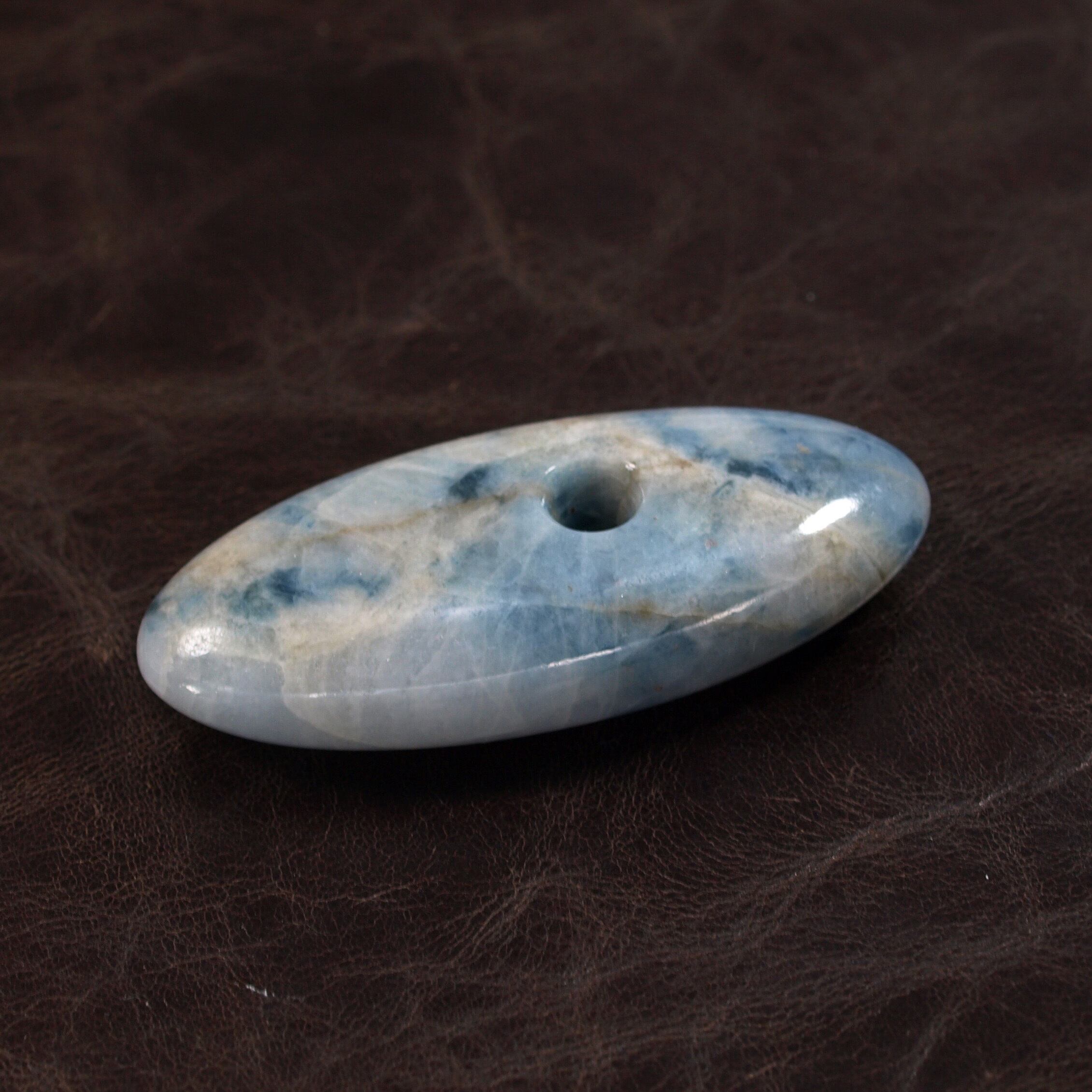 糸魚川翡翠 大珠 コン沢 青翡翠 52mm Blue jadeite Taishu | URUWA