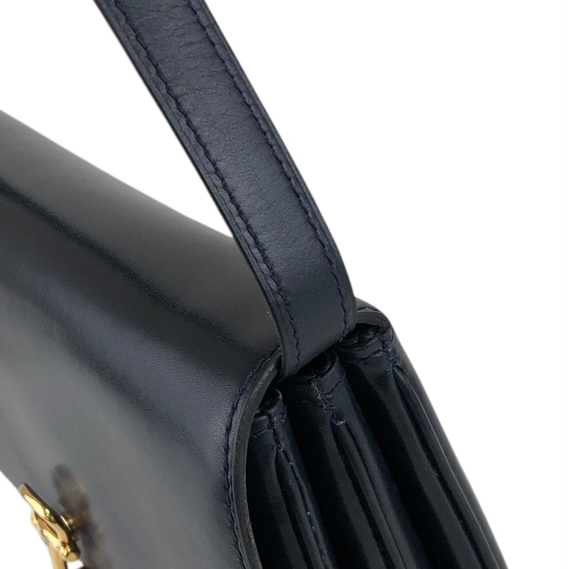 CELINE セリーヌ ショルダーバッグ ネイビー 馬車 レザー ミニバッグ