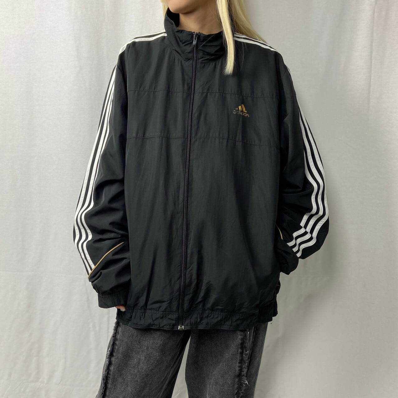 adidas CHELSEA トラックジャケット ハイネック ベロア S 紺