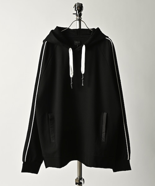 MMMM sleeve line pullover hoodie (BLK) 14010M24