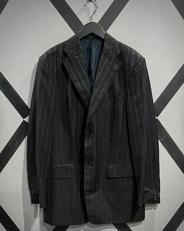 【X VINTAGE】 “VERSACE CLASSIC” Stripe Pattern Single Breasted Tailored Jacket