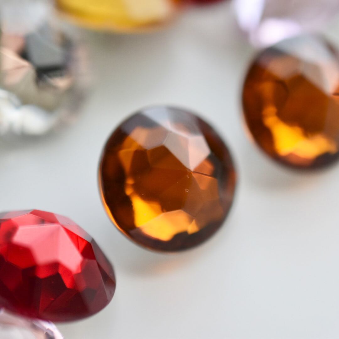 ドイツ クリアオレンジカッティングドーム 15㎜