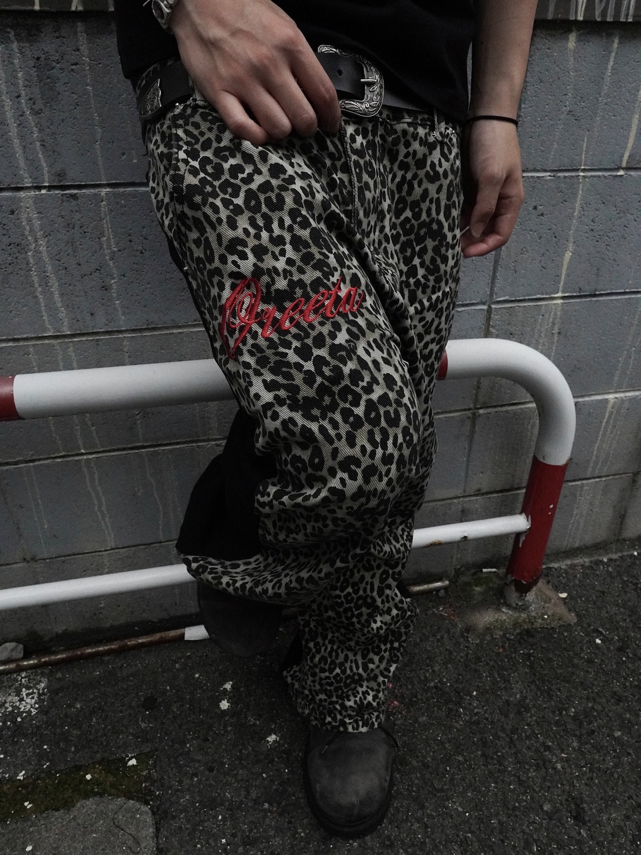 【PLANET STUDIO】Leopard Panel Flare Pants