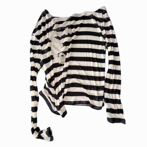 [TheNewYouthPark] Seahorse Striped Base Casual Top