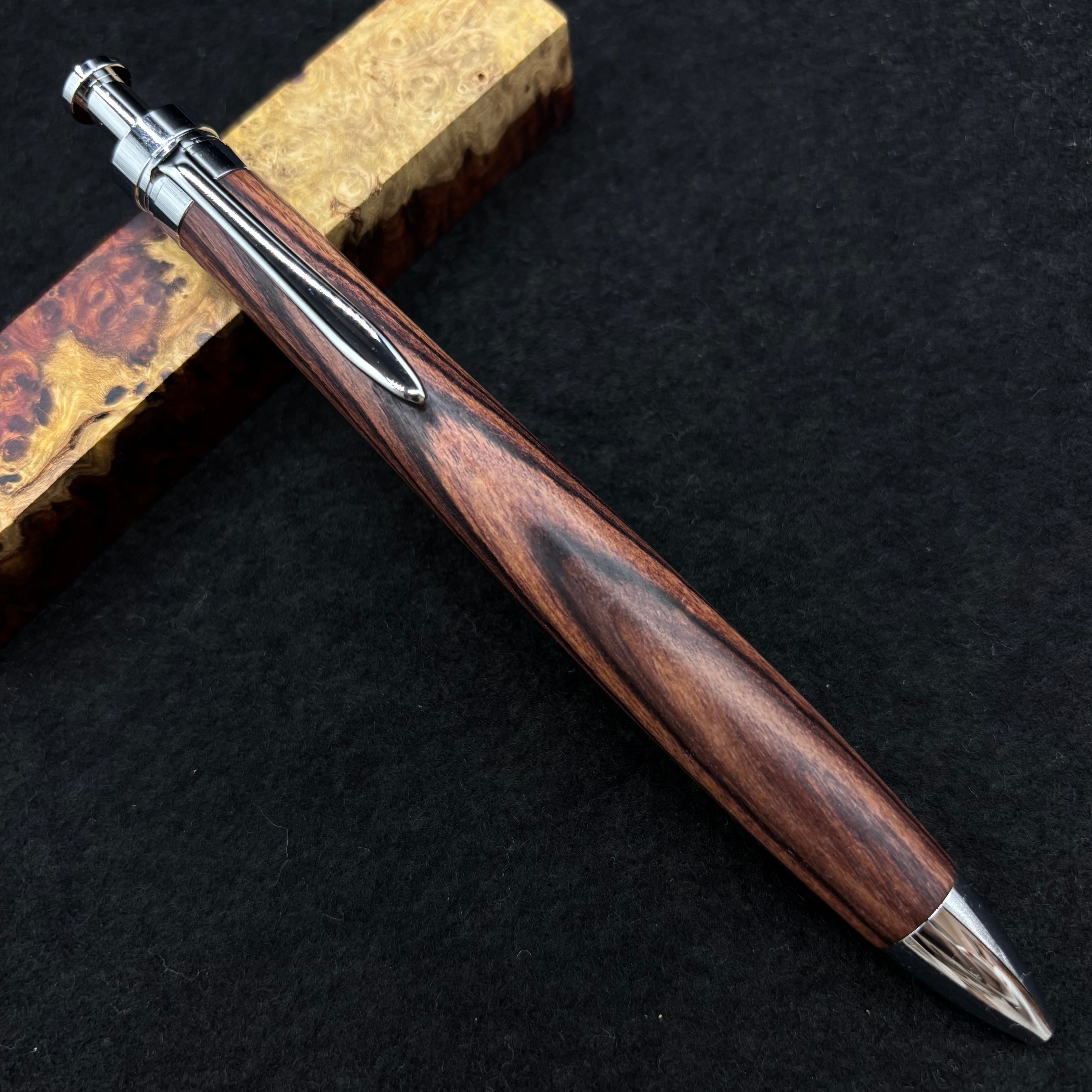 黒柿 孔雀杢】木軸ペン 三神シャープ1000 / 三神ボール1000 | 富士瘤 Craft