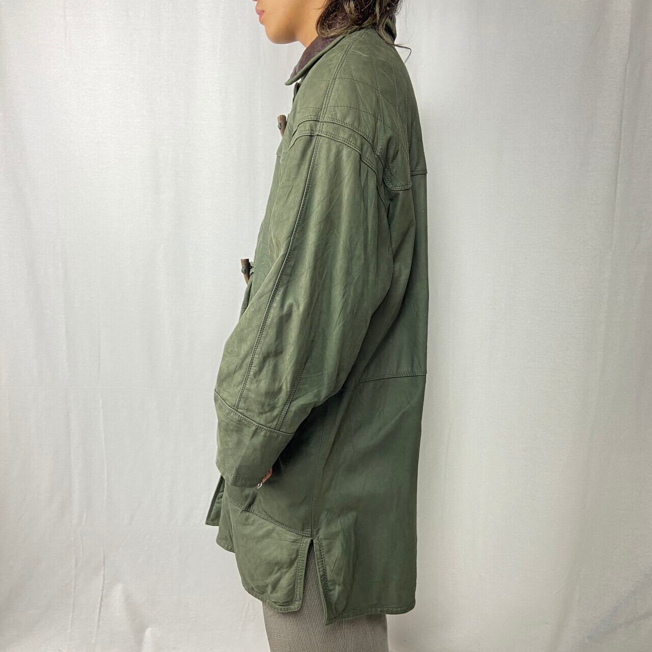 BALLY ヌバック レザーダッフルコート メンズL相当 古着 ハーフコート