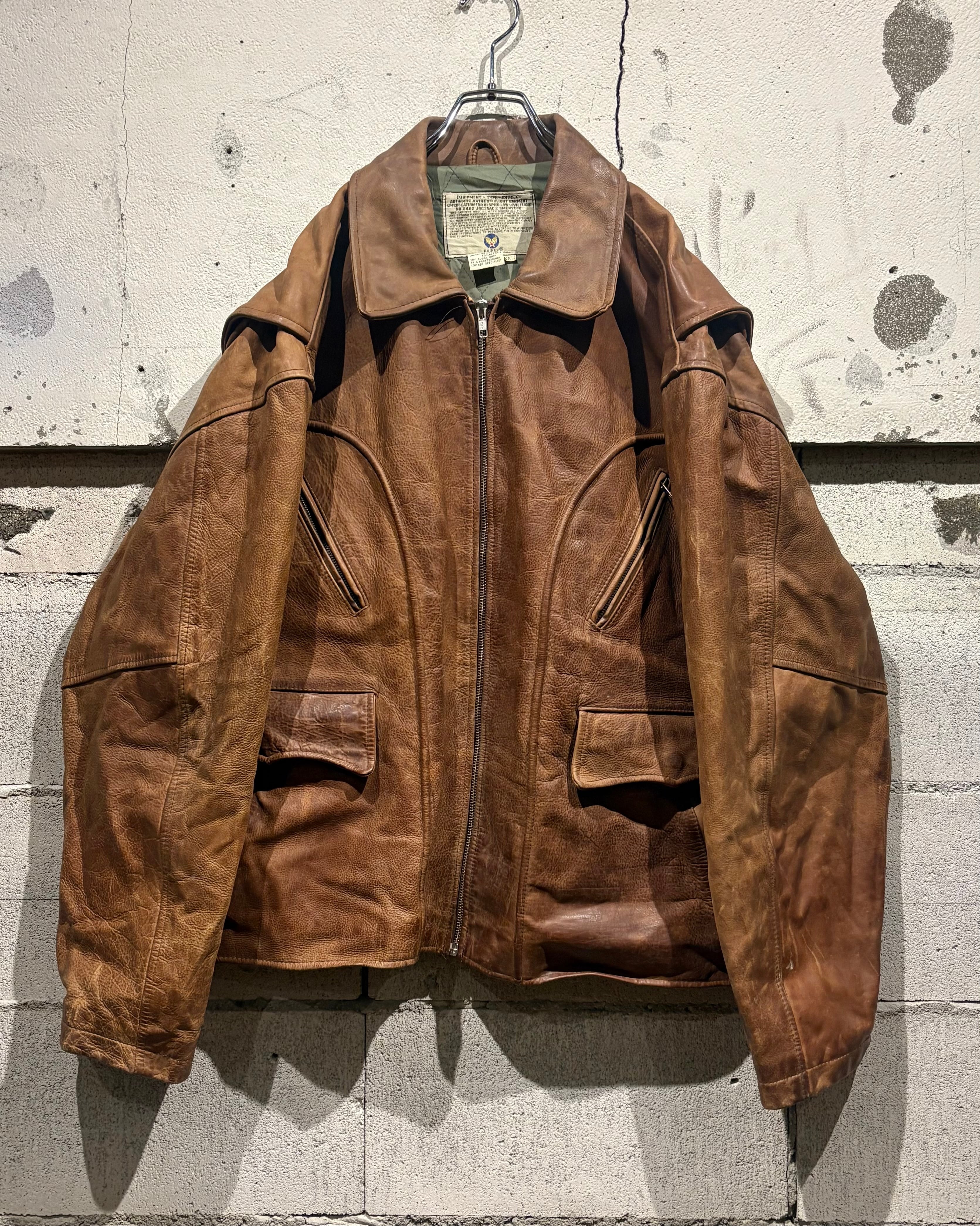 Caka otto】 “AVIREX” Flight Type Loose Leather Jacket | Caka(カカ