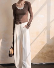 Fake layered rib Knit T20299