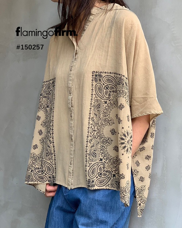 【送料無料】【即納】バンダナ柄ポンチョシャツ [flamingo firm] /150257