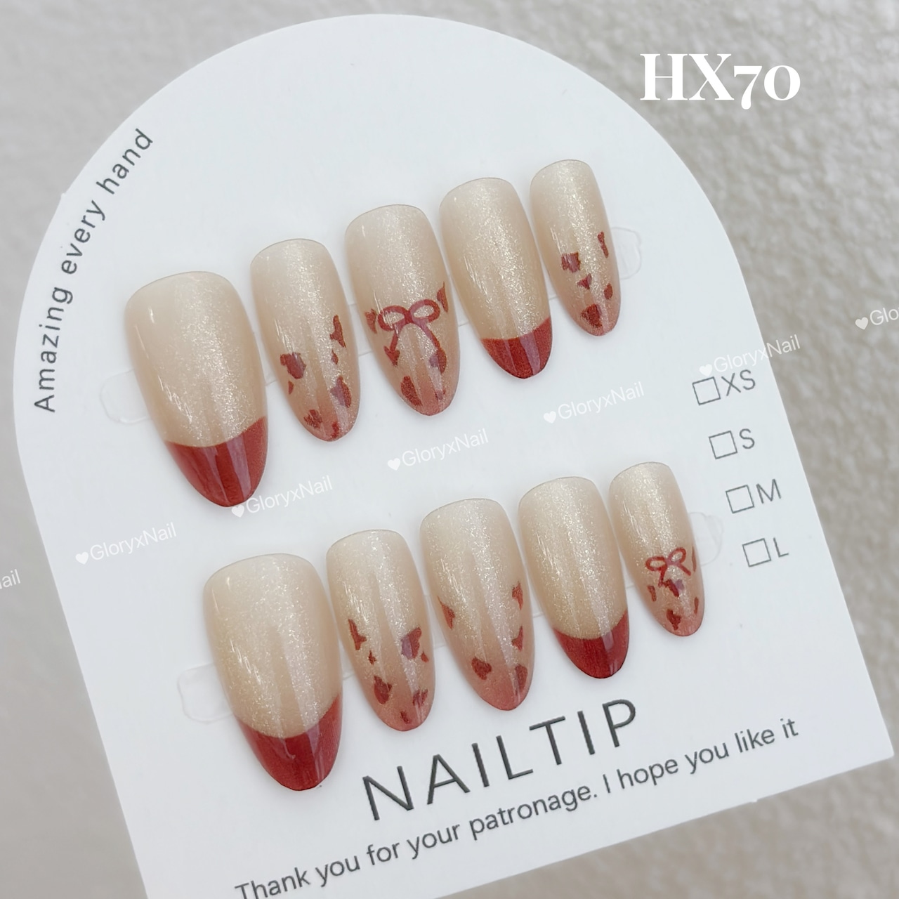HX70 ネイルチップ サイズXS/S/M