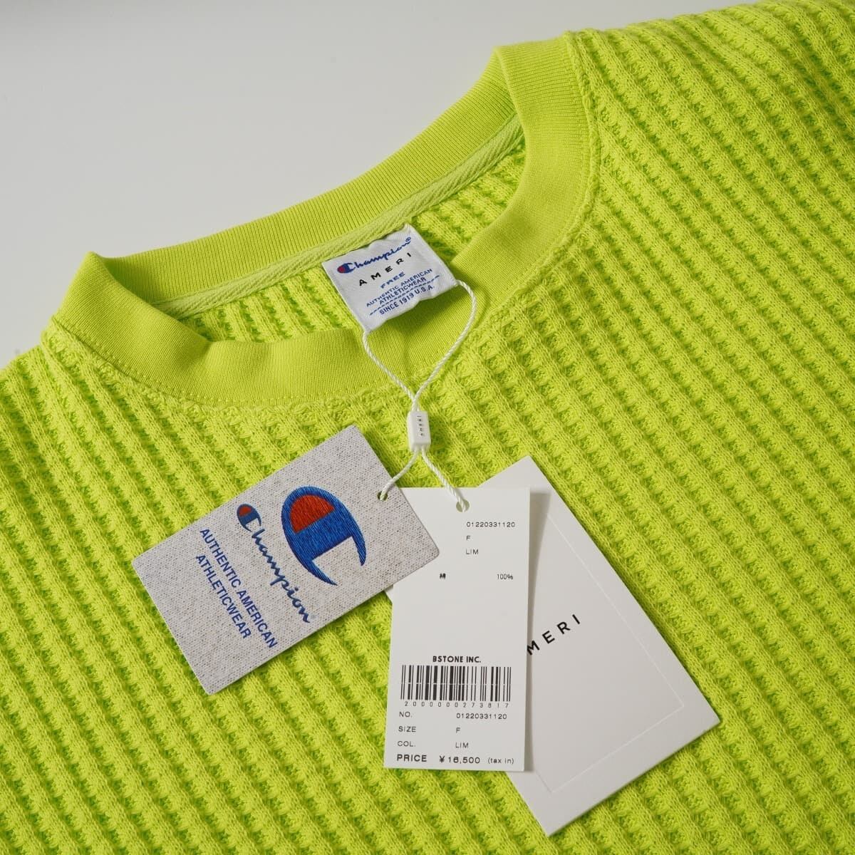 未使用 AMERI アメリ AMERI×Champion チャンピオン SHORT WAFFLE TOP 