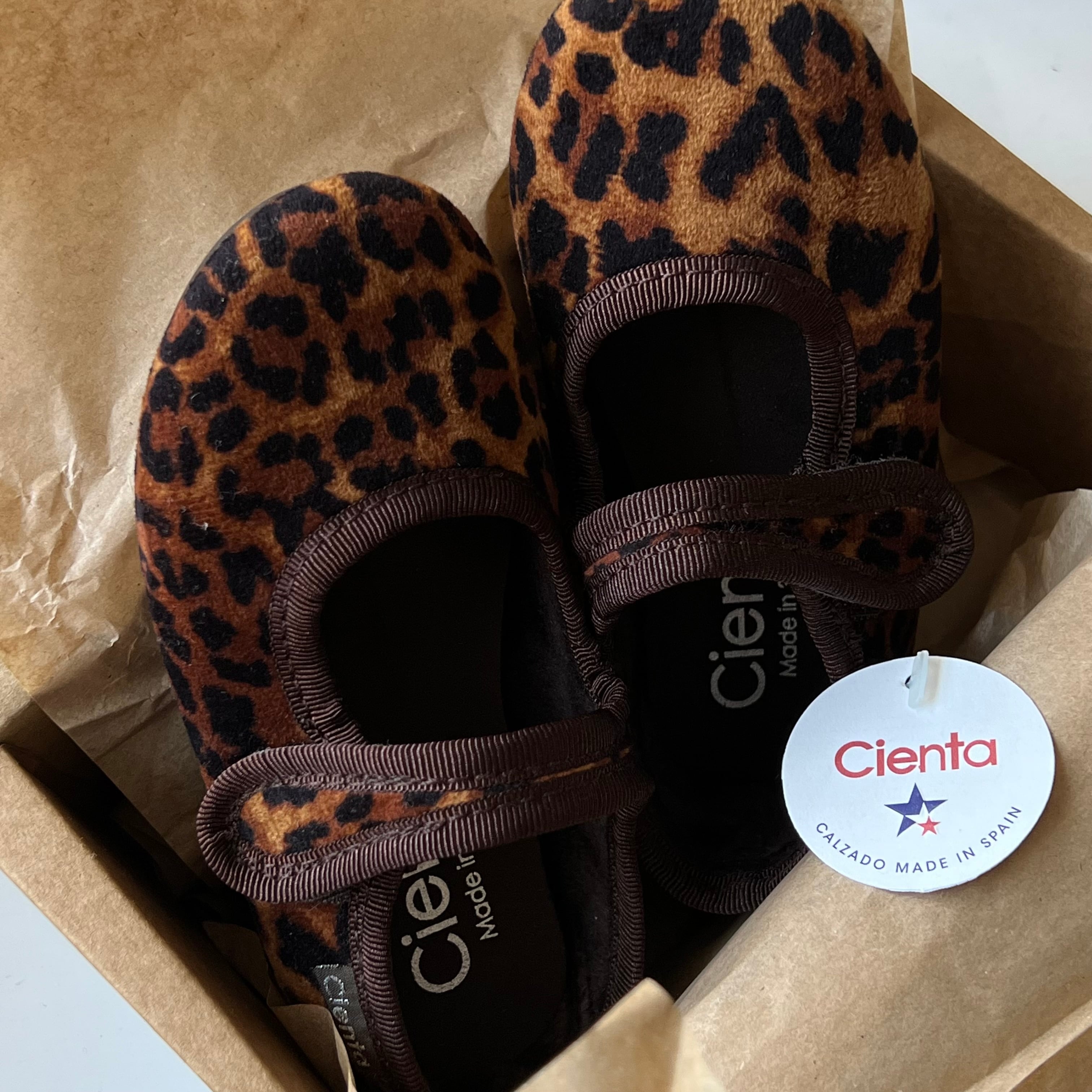 Cienta・AWフォーマルストラップシューズ  (14〜21cm）MARRON(leopard) velour 50005030