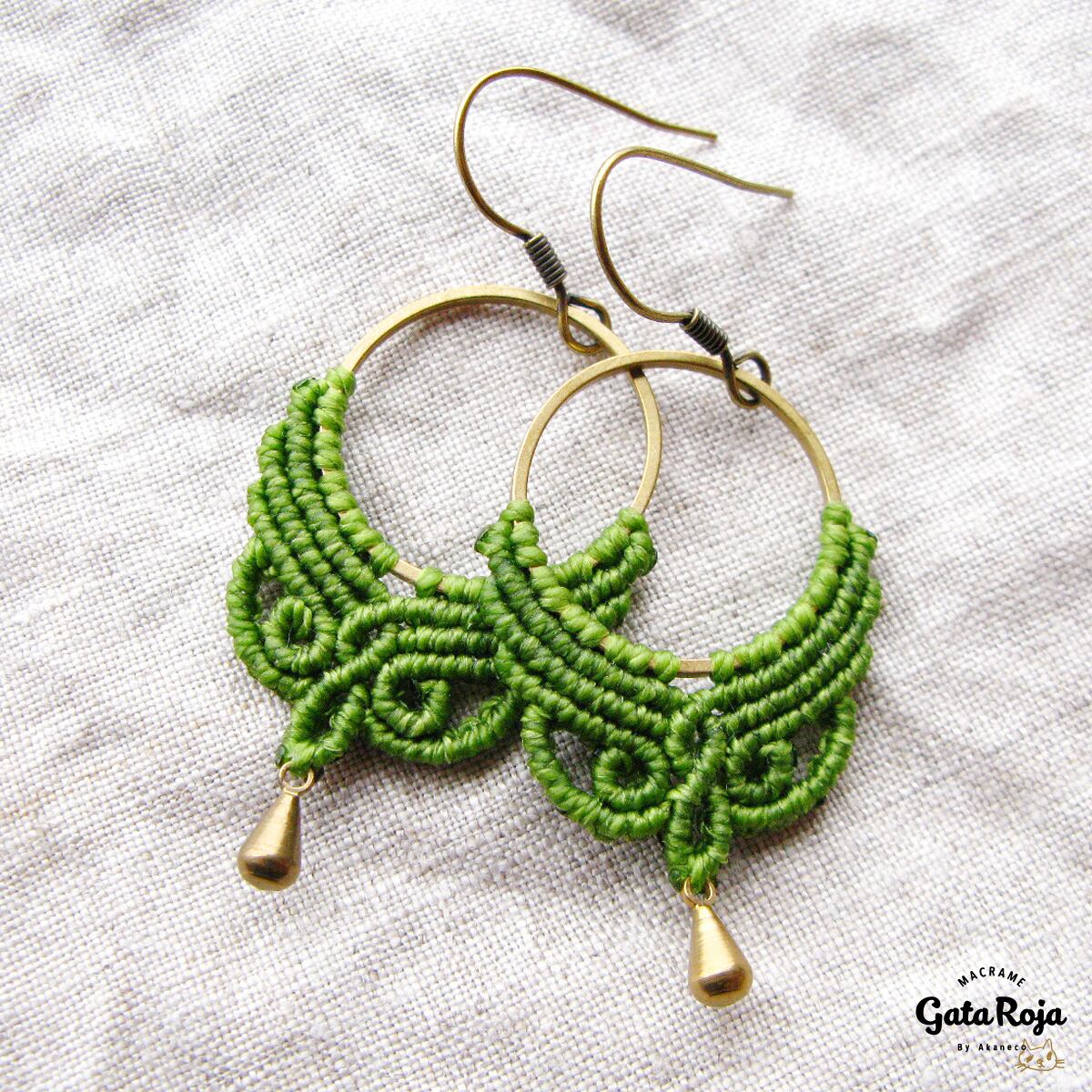 Macrame Hoop Earrings / マクラメフープピアス | GataRoja