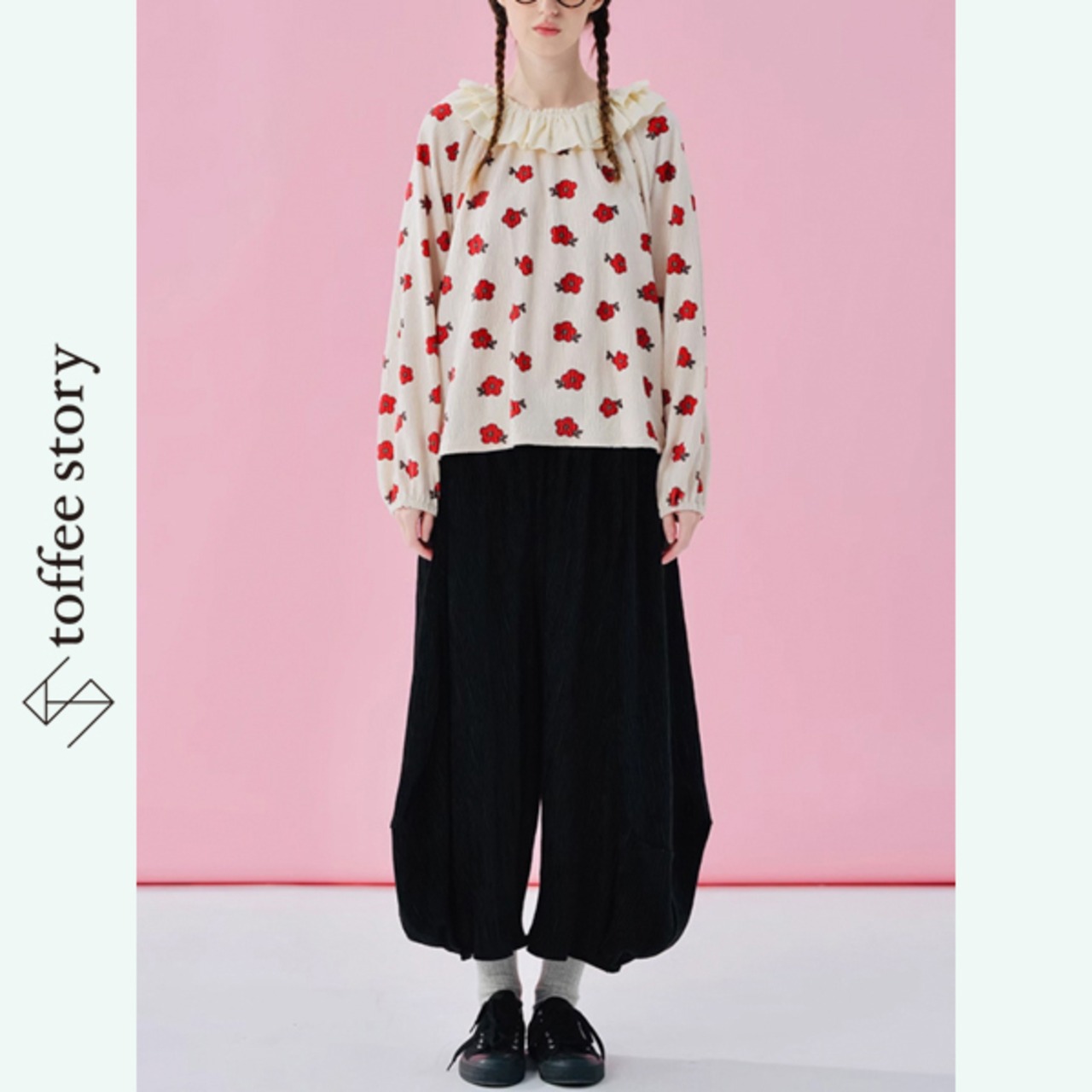 POPアートを纏う♡華やかなピエロカラーブラウス 《i0556》