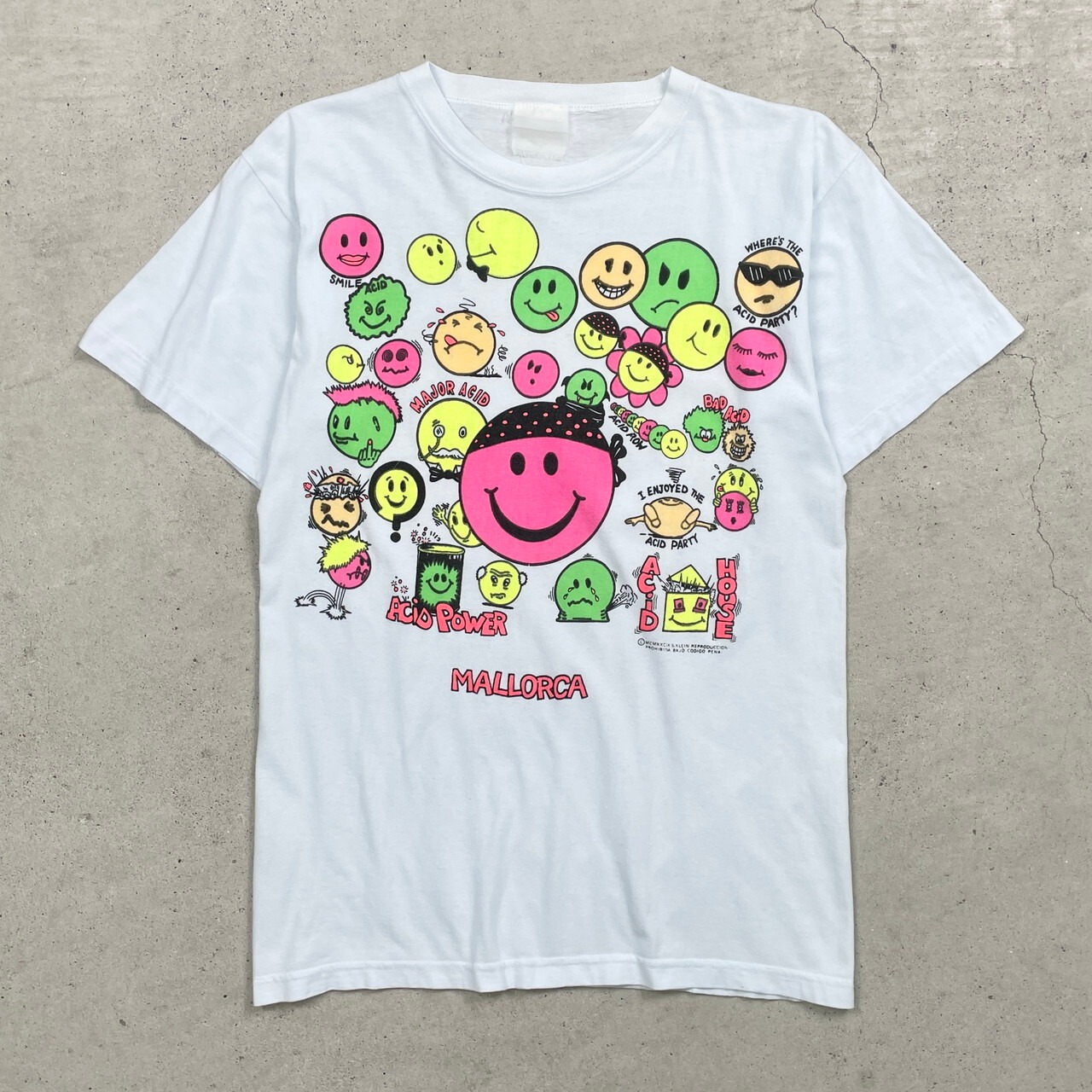 90年代 ACID SMILE アシッド スマイル プリントTシャツ ニコちゃん 