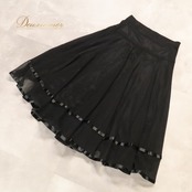 社交ダンス 衣装 Avivare アビバーレ スカート レッスンウェア ブラック系 黒 透け感 シースルー チュール ふんわり 軽やか 無地 シンプル 華やか かわいい おしゃれ 上品 大人っぽい ダンス 練習 レッスン ダンス衣装 練習着 社交ダンス衣装