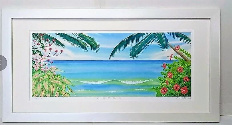 D・マリアネリ（Daniele Marianelli)「小窓とバイオリン」油彩画 額縁