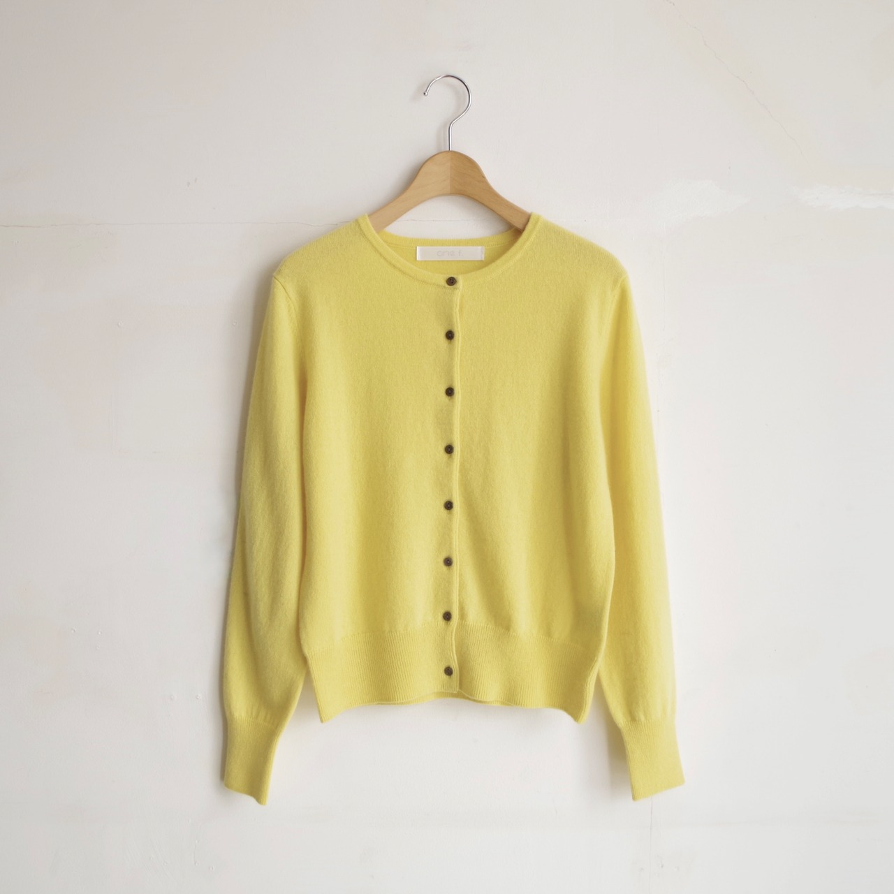 one f.  Cashmere Crew Neck Cardigan