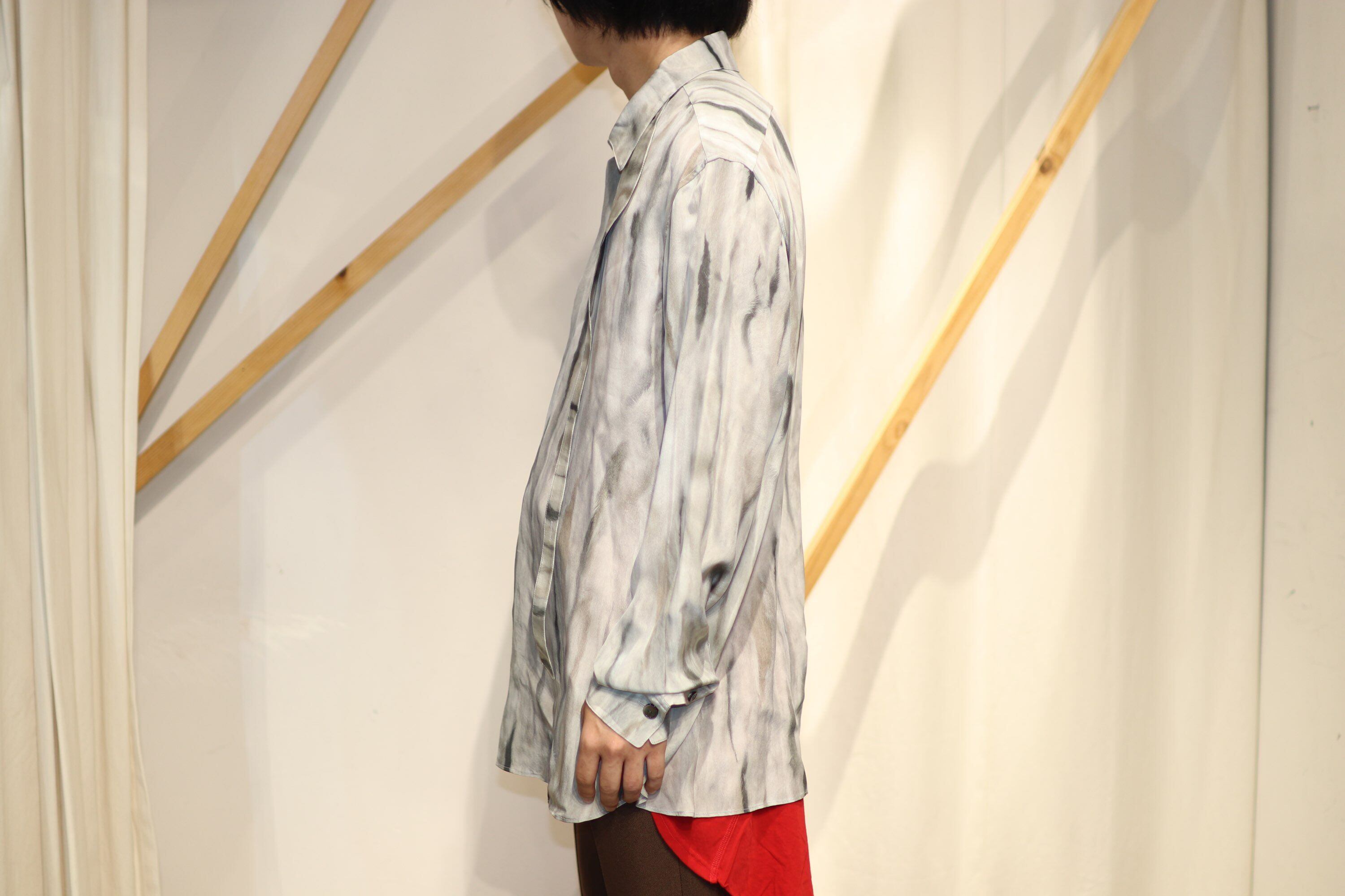 MASU FUR PRINT SILK SHIRTS (WHITE) MCFW-SH0421 | IAAAM ONLINE STORE