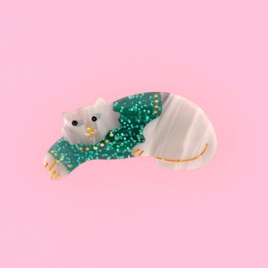 【Coucou Suzette  Holly Party collection -Cilly cat hair clip-】