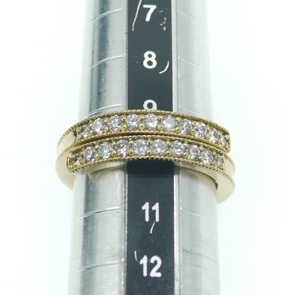 K18 ダイヤモンド デザインリング 18金 開閉式MAX10号 Y02514