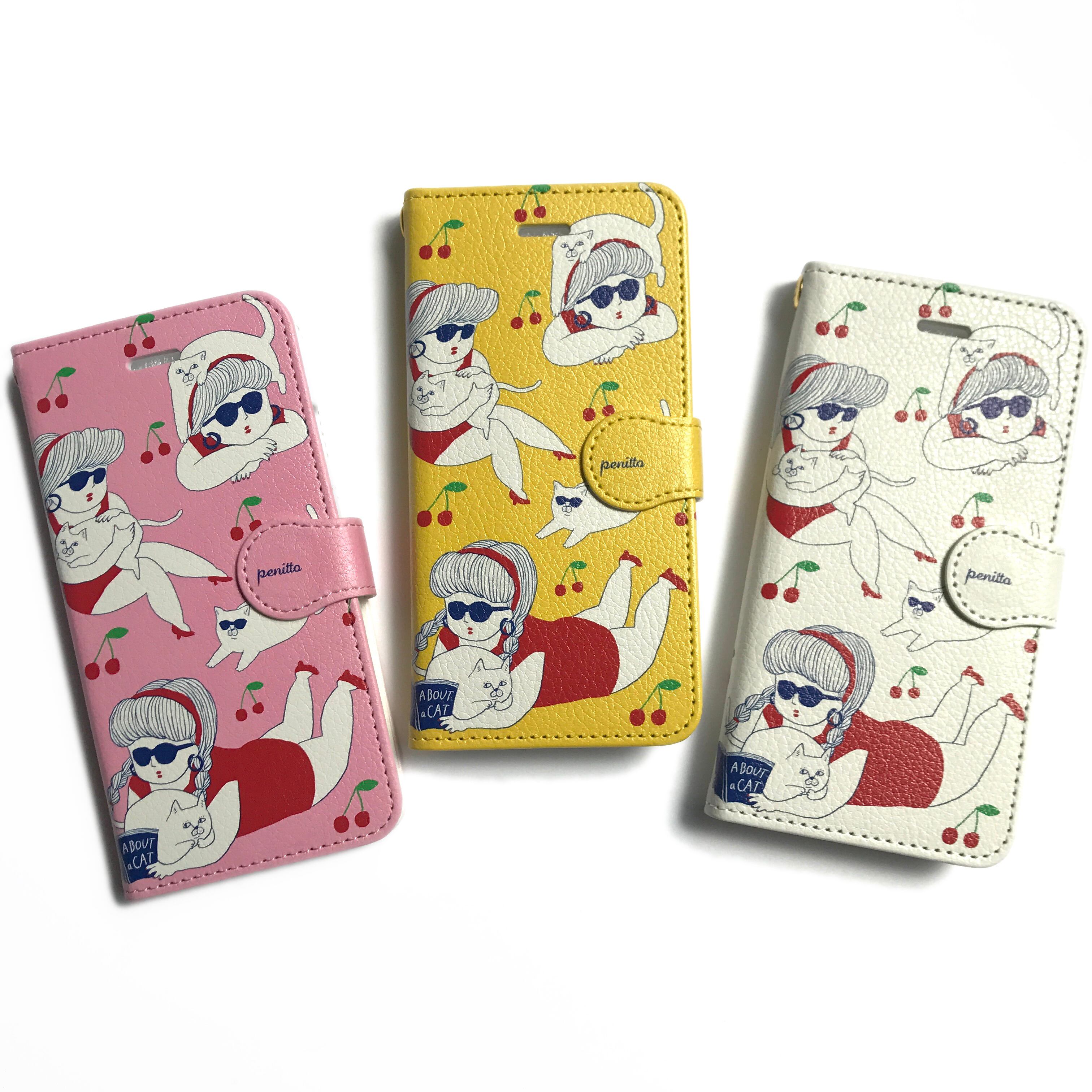ネコとチェリーライフ【手帳型スマホケース】 | penitto ネコとチェリーライフ【手帳型スマホケース】 | penitto